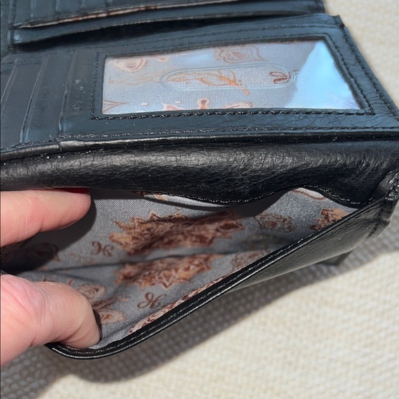 HOBO Midnight Leather Wallet with Brass Accent - Picture 6 of 9